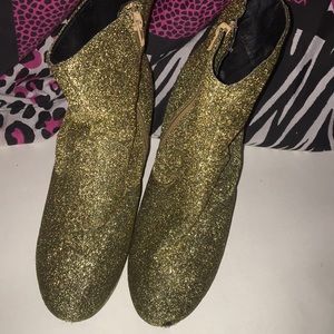 Madden girl gold sparkly heel boots